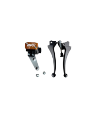 Pompa freno idraulica EVOK iron brake p11 manubrio Vespa PX leve nero, tappo pompa arancione