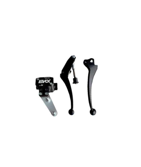Pompa freno idraulica EVOK iron brake p11 manubrio Vespa PX leve nere, tappo pompa nero